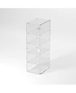 E-900 VET - Ampia vetrina espositiva in plexiglass trasparente a 5 ripiani - Misure: 30 x 40 x h100 cm