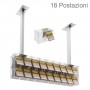 Ceiling scratch card display in transparent plexiglass equipped with front door on the retailer side