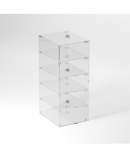 E-904 VET - Ampia vetrina espositiva in plexiglass trasparente a 5 ripiani - Misure: 50 x 40 x h100 cm