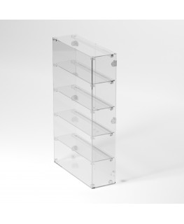 E-905 VET - Ampia vetrina espositiva in plexiglass trasparente a 5 ripiani - Misure: 60 x 20 x h100 cm