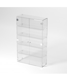 E-905 VET - Ampia vetrina espositiva in plexiglass trasparente a 5 ripiani - Misure: 60 x 20 x h100 cm