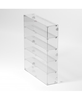 E-909 VET - Ampia vetrina espositiva in plexiglass trasparente a 5 ripiani - Misure: 80 x 20 x h100 cm