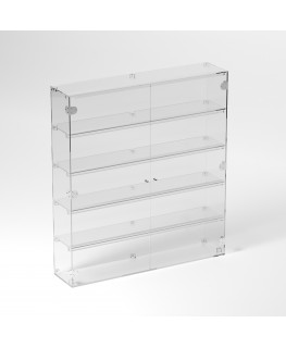 E-910 VET - Ampia vetrina espositiva in plexiglass trasparente a 5 ripiani - Misure: 90 x 20 x h100 cm