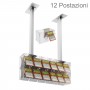 Ceiling scratch card display in transparent plexiglass equipped with front door on the retailer side