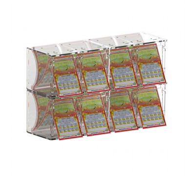 E-915 EGV-D - Espositore gratta e vinci da banco o da soffitto in plexiglass trasparente a 8 contenitori con sportellino fron...