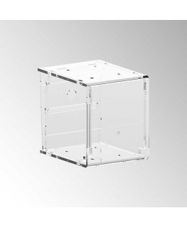 E-915 EGV-E - Espositore gratta e vinci da banco o da soffitto in plexiglass trasparente a 10 contenitori con sportellino fro...