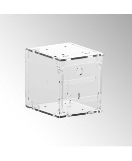 E-916 EGV-A - Espositore gratta e vinci da banco o da soffitto in plexiglass trasparente a 3 contenitori con sportellino fron...