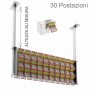 Ceiling scratch card display in transparent plexiglass equipped with front door on the retailer side