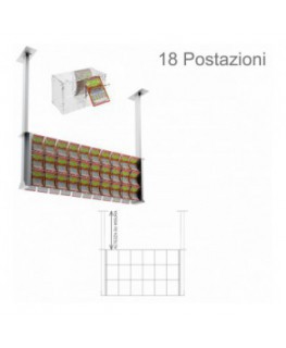 E-392 - Espositore gratta e vinci da soffitto in plexiglass trasparente munito di sportellino frontale lato rivenditore