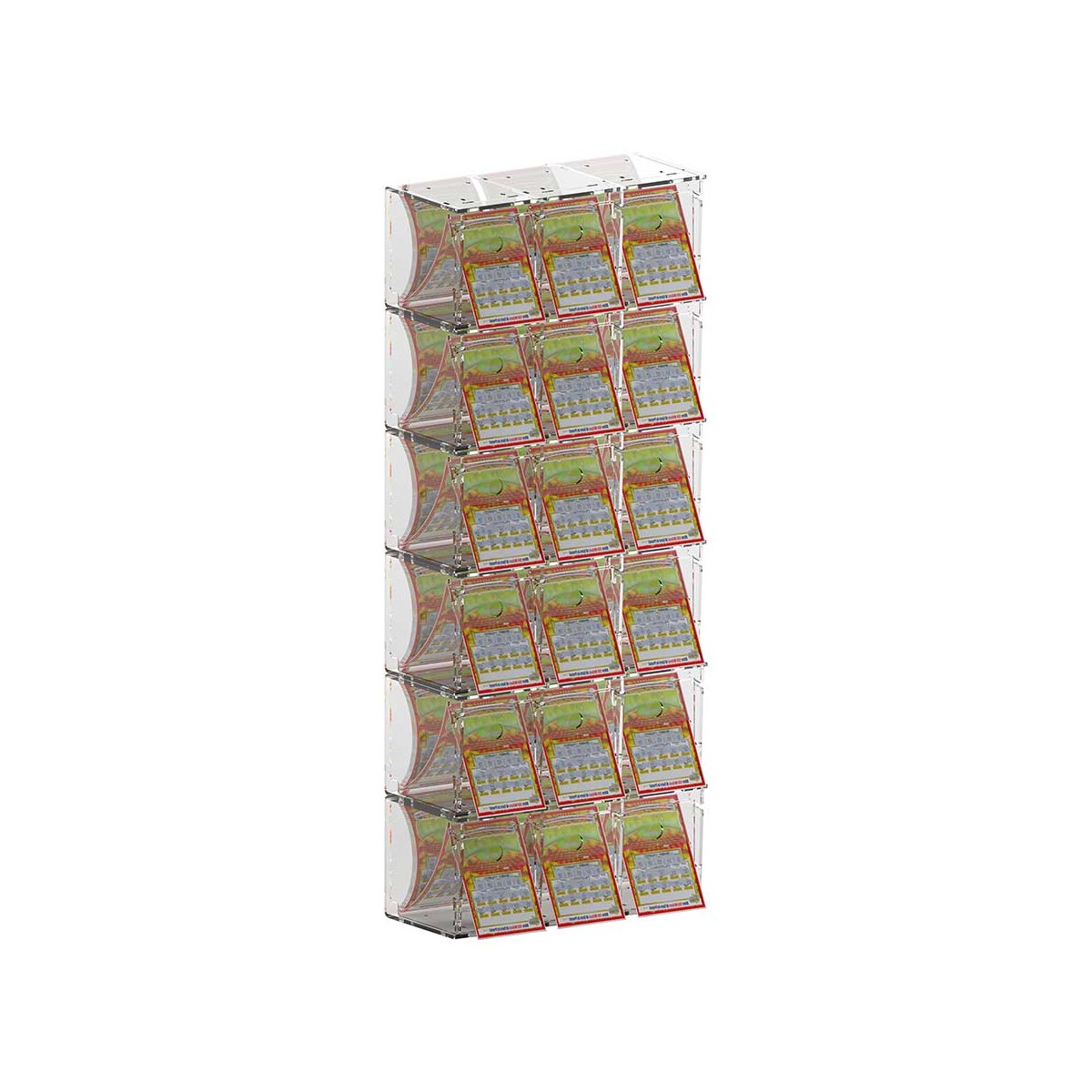 Espositore Da Banco In Plexiglass 8 Scomparti Per Schedine E Gratta E Vinci | 24x21x33 Cm