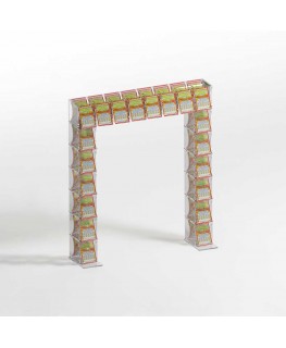 E-920 EGV-B - Espositore gratta e vinci da banco in plexiglass trasparente a 20 contenitori con sportellino frontale lato riv...