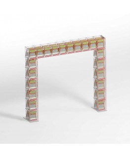 E-920 EGV-D - Espositore gratta e vinci da banco in plexiglass trasparente a 22 contenitori con sportellino frontale lato riv...