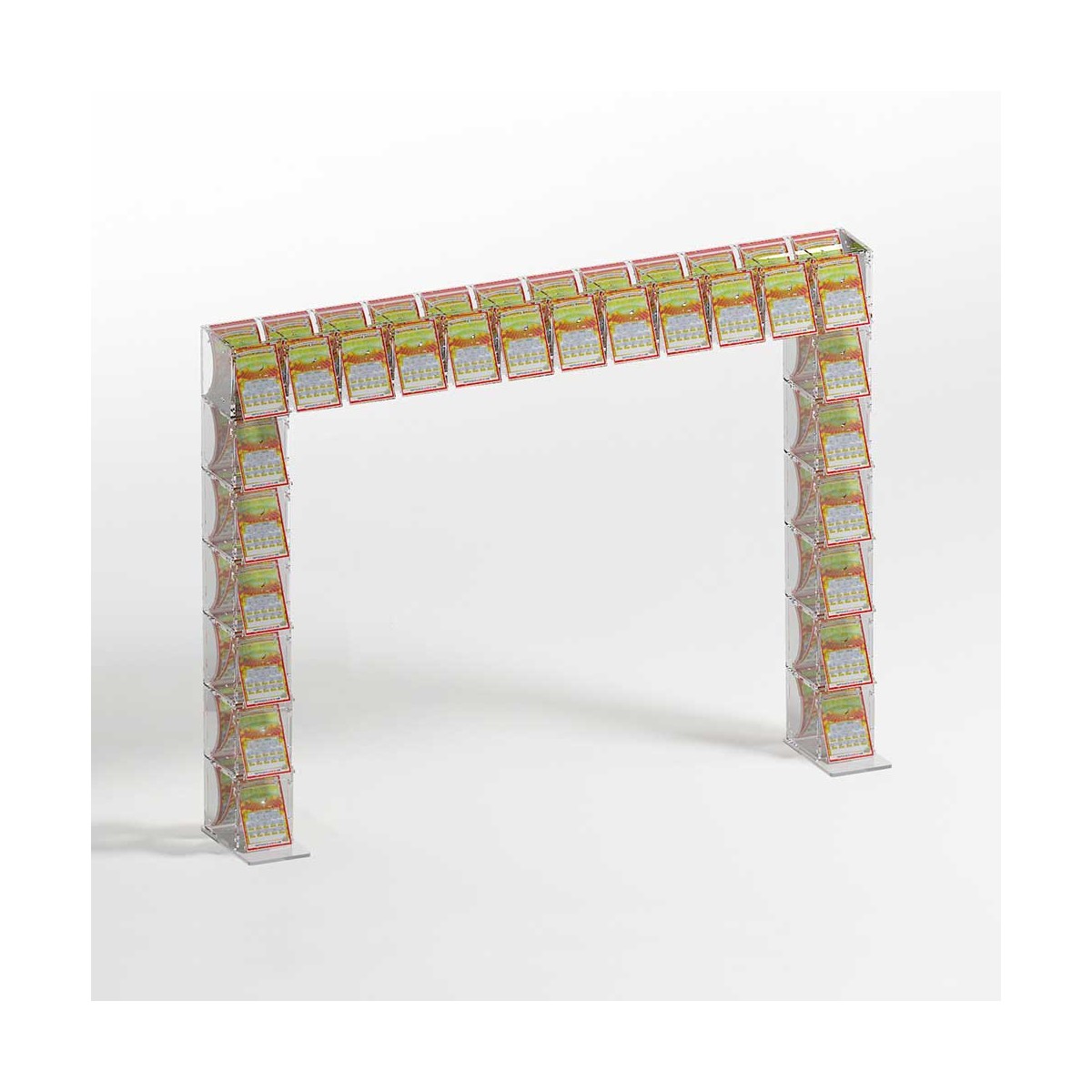 Espositore Gratta E Vinci Da Banco In Plexiglass Trasparente A 42 Contenitori Con Sportellino Frontale Lato Rivenditore Misure 121x17x H136 Cm 8054154242085