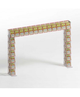 E-920 EGV-G - Espositore gratta e vinci da banco in plexiglass trasparente a 25 contenitori con sportellino frontale lato riv...