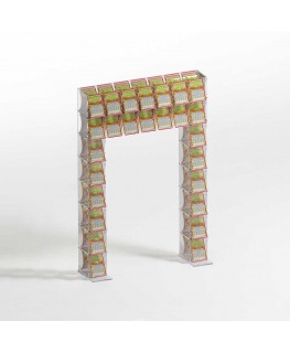 E-921 EGV-A - Espositore gratta e vinci da banco in plexiglass trasparente a 26 contenitori con sportellino frontale lato riv...
