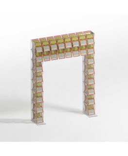 E-921 EGV-B - Espositore gratta e vinci da banco in plexiglass trasparente a 28 contenitori con sportellino frontale lato riv...