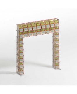 E-921 EGV-C - Espositore gratta e vinci da banco in plexiglass trasparente a 30 contenitori con sportellino frontale lato riv...
