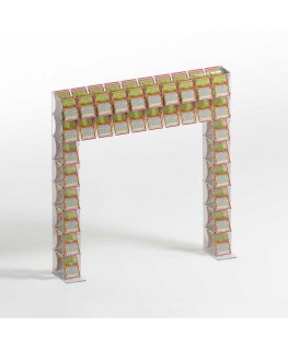 E-921 EGV-D - Espositore gratta e vinci da banco in plexiglass trasparente a 32 contenitori con sportellino frontale lato riv...
