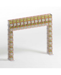 E-921 EGV-F - Espositore gratta e vinci da banco in plexiglass trasparente a 36 contenitori con sportellino frontale lato riv...