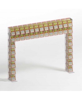 E-921 EGV-G - Espositore gratta e vinci da banco in plexiglass trasparente a 38 contenitori con sportellino frontale lato riv...