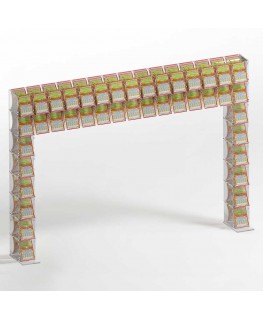 E-921 EGV-I - Espositore gratta e vinci da banco in plexiglass trasparente a 42 contenitori con sportellino frontale lato riv...