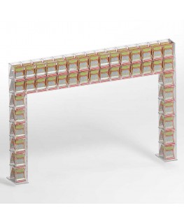 E-921 EGV-I - Espositore gratta e vinci da banco in plexiglass trasparente a 42 contenitori con sportellino frontale lato riv...