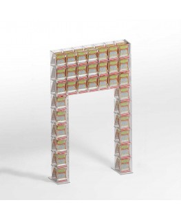 E-922 EGV-A - Espositore gratta e vinci da banco in plexiglass trasparente a 33 contenitori con sportellino frontale lato riv...