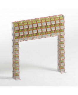 E-922 EGV-E - Espositore gratta e vinci da banco in plexiglass trasparente a 45 contenitori con sportellino frontale lato riv...