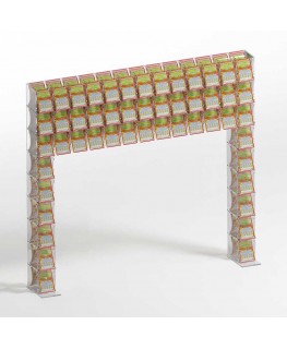 E-922 EGV-G - Espositore gratta e vinci da banco in plexiglass trasparente a 51 contenitori con sportellino frontale lato riv...