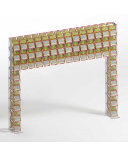 E-922 EGV-H - Espositore gratta e vinci da banco in plexiglass trasparente a 54 contenitori con sportellino frontale lato riv...