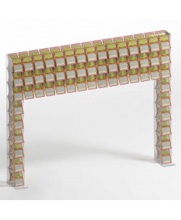 E-922 EGV-I - Espositore gratta e vinci da banco in plexiglass trasparente a 57 contenitori con sportellino frontale lato riv...