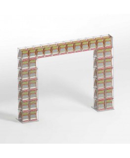 E-923 EGV-F - Espositore gratta e vinci da banco in plexiglass trasparente a 36 contenitori con sportellino frontale lato riv...