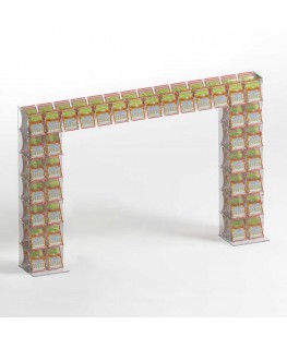 E-923 EGV-H - Espositore gratta e vinci da banco in plexiglass trasparente a 38 contenitori con sportellino frontale lato riv...