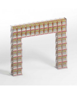 E-924 EGV-F - Espositore gratta e vinci da banco in plexiglass trasparente a 48 contenitori con sportellino frontale lato riv...