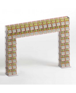 E-924 EGV-H - Espositore gratta e vinci da banco in plexiglass trasparente a 52 contenitori con sportellino frontale lato riv...