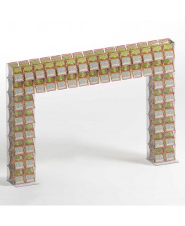 E-924 EGV-I - Espositore gratta e vinci da banco in plexiglass trasparente a 54 contenitori con sportellino frontale lato riv...