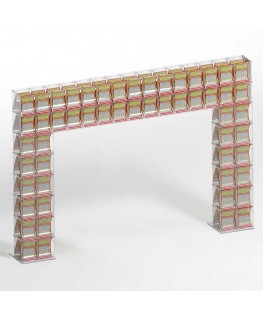 E-924 EGV-I - Espositore gratta e vinci da banco in plexiglass trasparente a 54 contenitori con sportellino frontale lato riv...