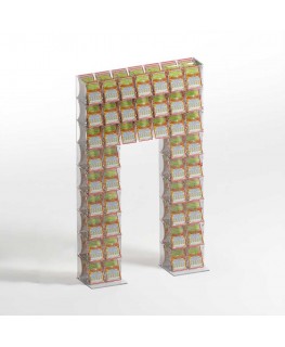 E-925 EGV-A - Espositore gratta e vinci da banco in plexiglass trasparente a 45 contenitori con sportellino frontale lato riv...