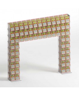 E-925 EGV-G - Espositore gratta e vinci da banco in plexiglass trasparente a 63 contenitori con sportellino frontale lato riv...