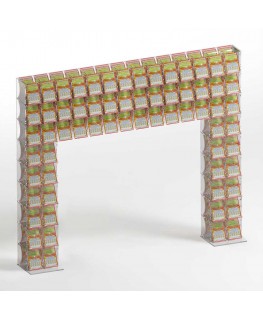 E-925 EGV-H - Espositore gratta e vinci da banco in plexiglass trasparente a 66 contenitori con sportellino frontale lato riv...