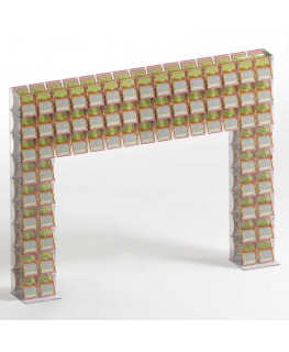 E-925 EGV-I - Espositore gratta e vinci da banco in plexiglass trasparente a 69 contenitori con sportellino frontale lato riv...