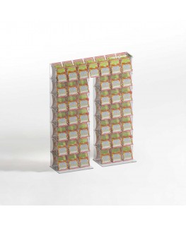 E-926 EGV-A - Espositore gratta e vinci da banco in plexiglass trasparente a 43 contenitori con sportellino frontale lato riv...