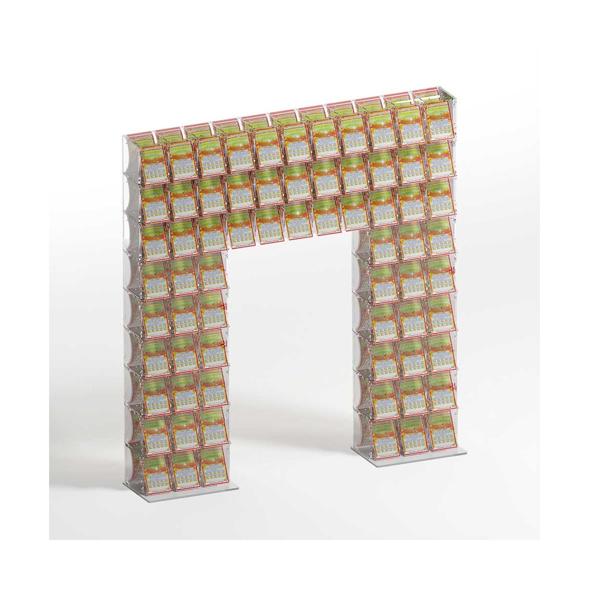 Espositore Da Parete Per Gratta E Vinci E Schedine, 15 Tasche, Plexiglass Trasparente, 55x9x35 Cm