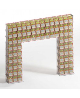 E-928 EGV-H - Espositore gratta e vinci da banco in plexiglass trasparente a 64 contenitori con sportellino frontale lato riv...