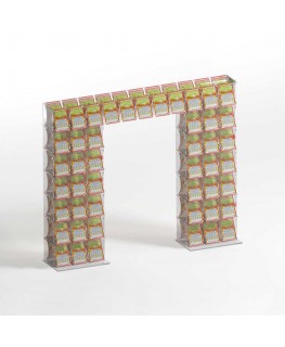 E-926 EGV-E - Espositore gratta e vinci da banco in plexiglass trasparente a 47 contenitori con sportellino frontale lato riv...