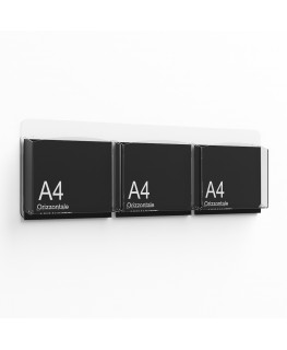 E-1181 EPD-C - Porta depliant da parete a 3 tasche Formato A4 orizzontale