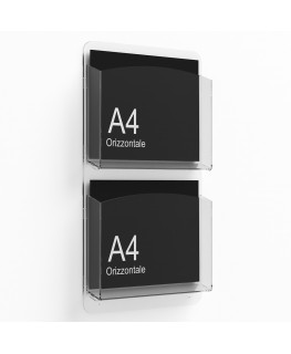E-1181 EPD-E - Porta depliant da parete a 2 tasche Formato A4 orizzontale