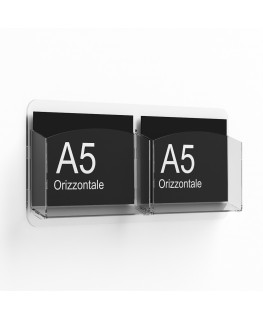 E-1182 EPD-B - Porta depliant da parete a 2 tasche Formato A5 orizzontale