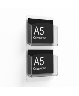 E-1182 EPD-E - Porta depliant da parete a 2 tasche Formato A5 orizzontale