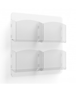 E-1182 EPD-F - Porta depliant da parete a 4 tasche Formato A5 orizzontale